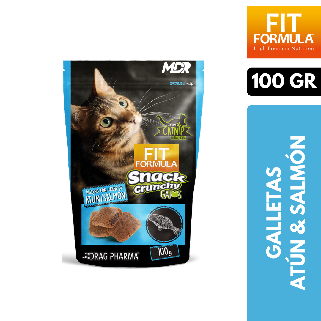 FIT FORMULA SNACK CRUNCHY GATOS CARNE DE ATUN & SALMON 100 GR - 12 UND 2