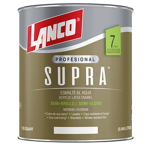 Lanco Esmalte al Agua Supra - Semibrillo Blanco