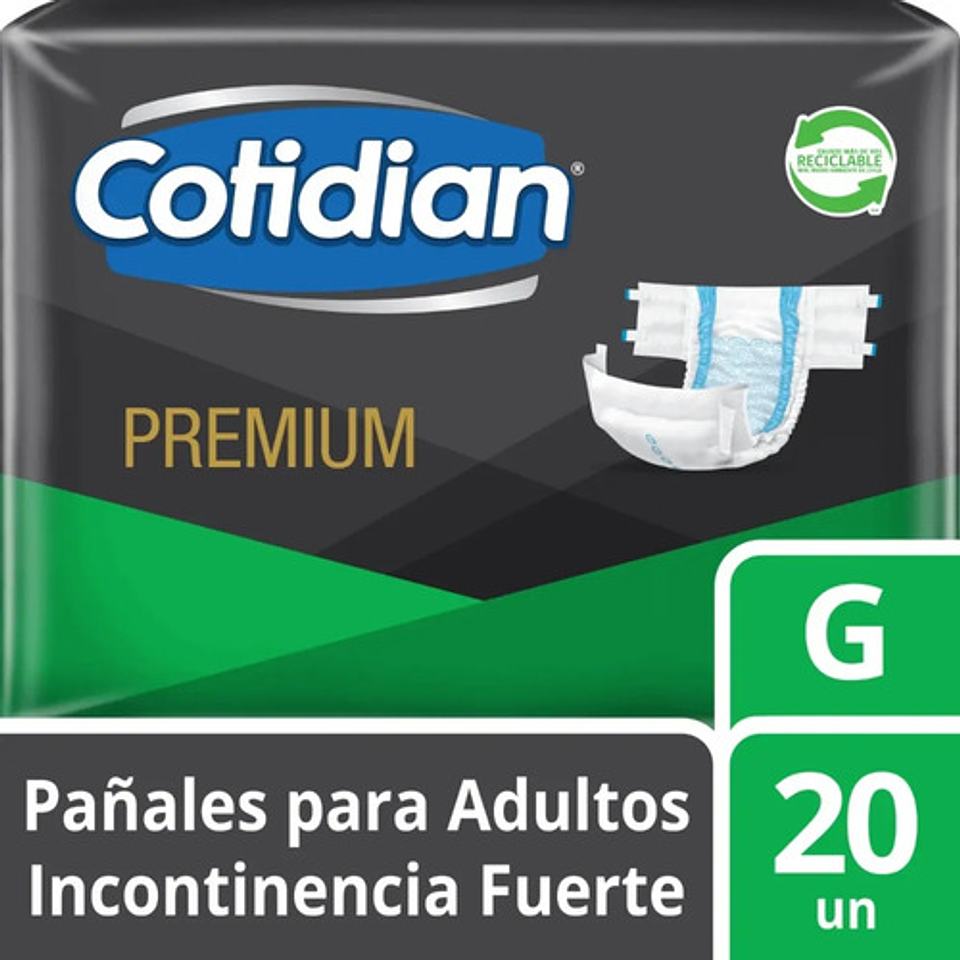 Pañales Adulto Cotidian Premium Incontinencia Fuerte 20 Un G 1