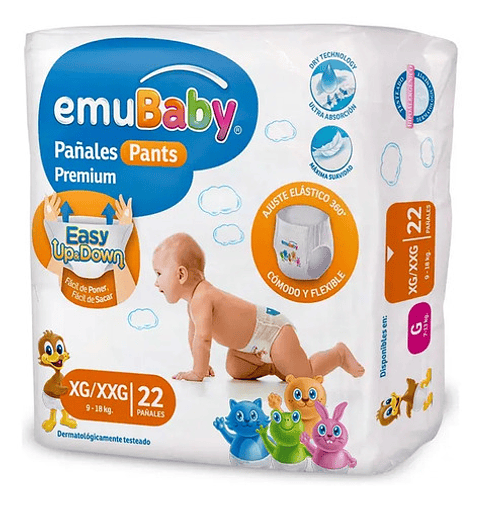 Pañales Pants X22 Unidades Premium Talla Xg/xxg Emubaby Xg/xxg Sin Género