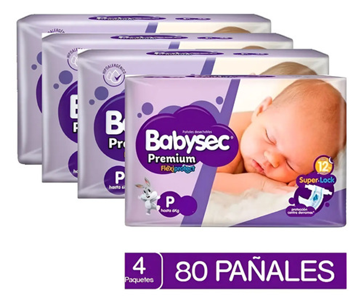 4pack Pañales Babysec Premium Tallas P M G Xg Xxg 3