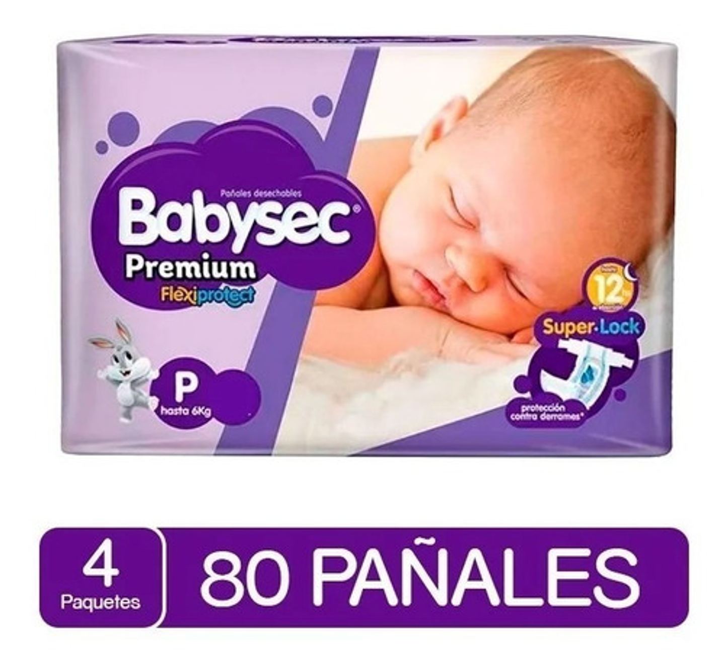 4pack Pañales Babysec Premium Tallas P M G Xg Xxg 5