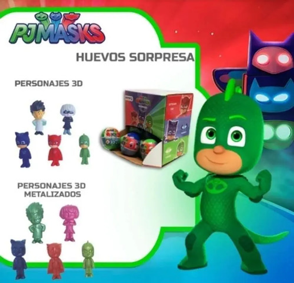 Pack Huevos Pascua Sorpresas Heroes En Pijamas Pjmask 6cm 4