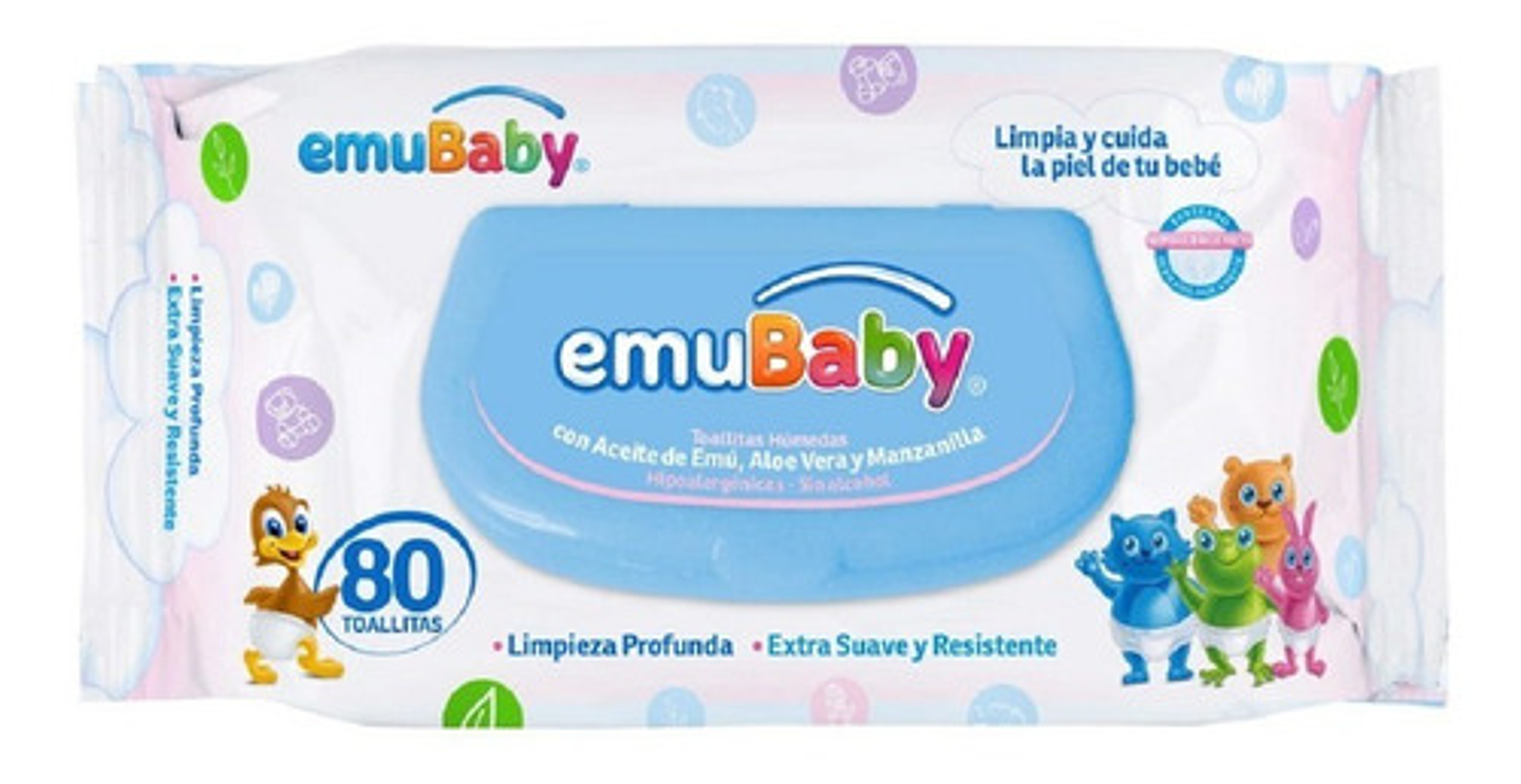 12pack Toallas Humedas Emubaby Premium Con Tapa 80 Unidades 4