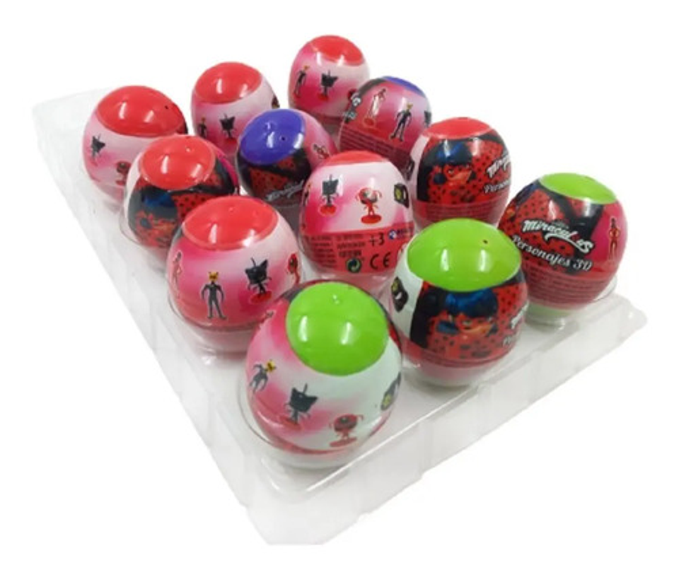 Docena Huevos De Pascua Miraculous Emoji Mascotas Dinosaurio 13