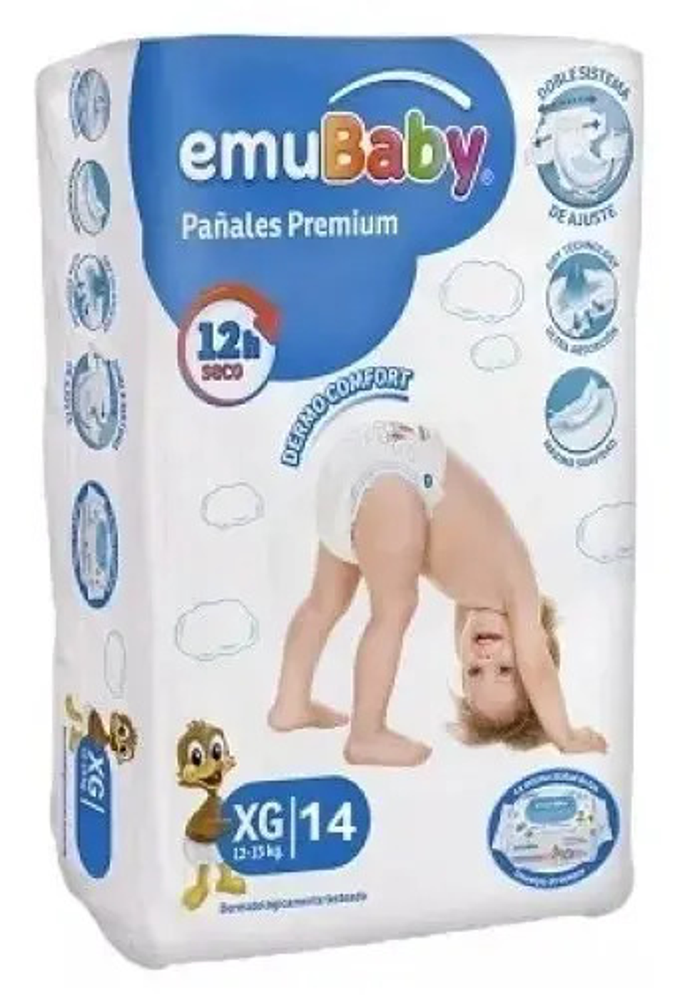 4pack Pañales Emubaby Premium Tallas P M G Xg Xxg 2