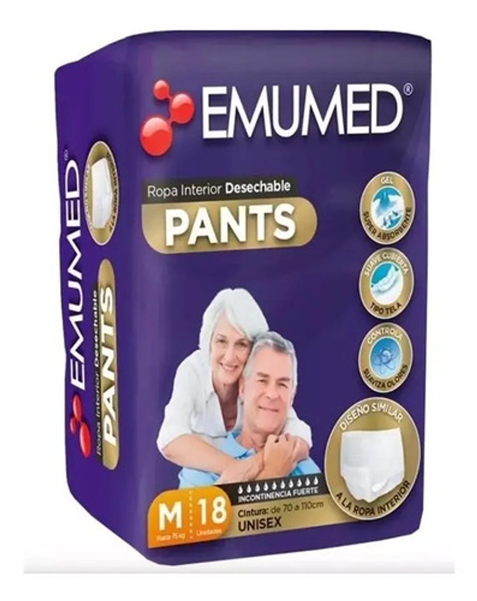 Pañal Adulto Ropa Interior Emumed Pants 2pack Talla M / G 2