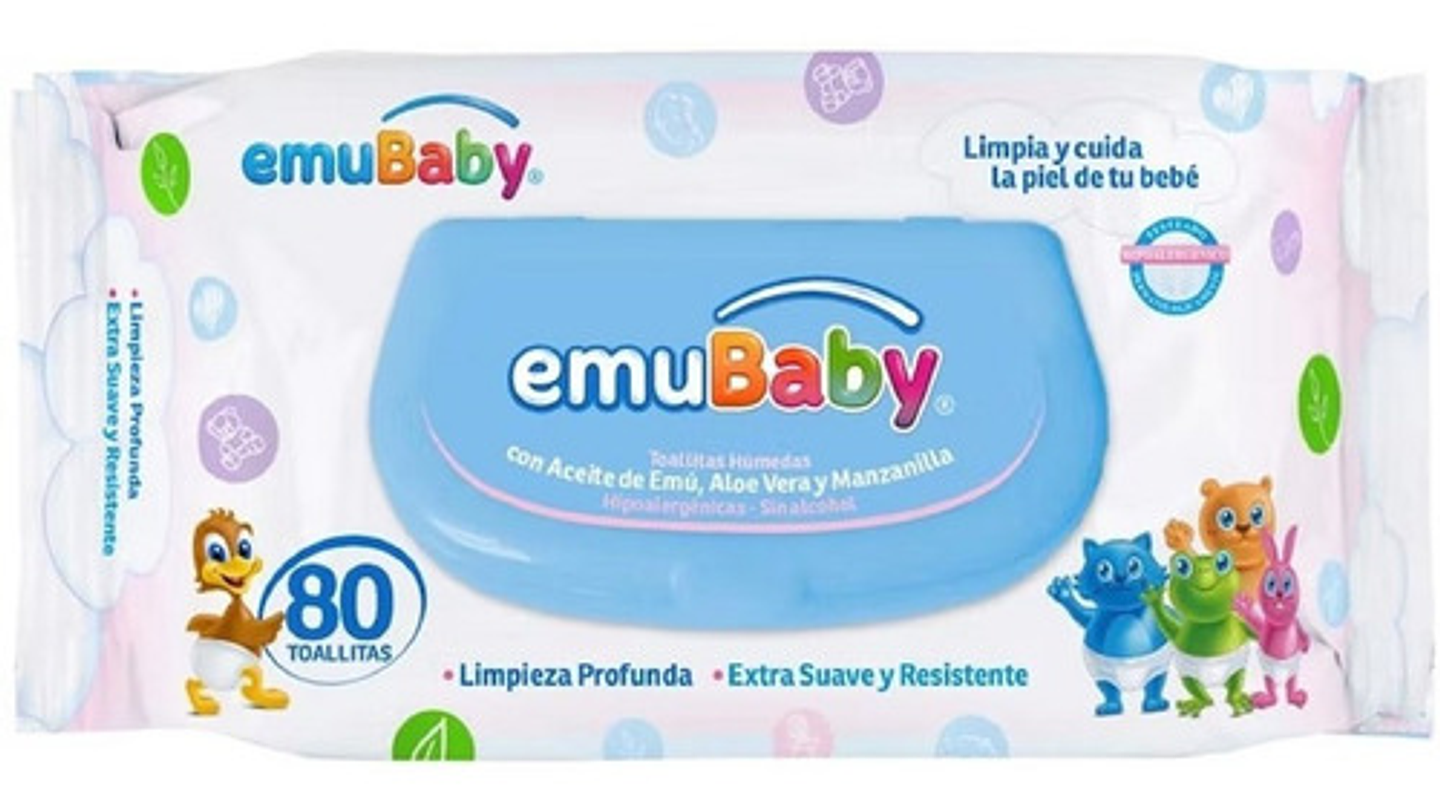 6pack Toallas Humedas Emubaby Premium Con Tapa 80 Unidades 3