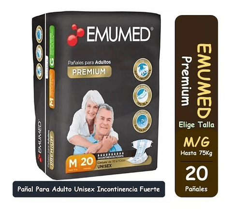 Emumed Premium Pañales Para Adulto Unisex Elige Tallas M / G