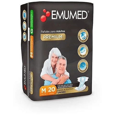 Emumed Premium Pañales Para Adulto Unisex Elige Tallas M / G