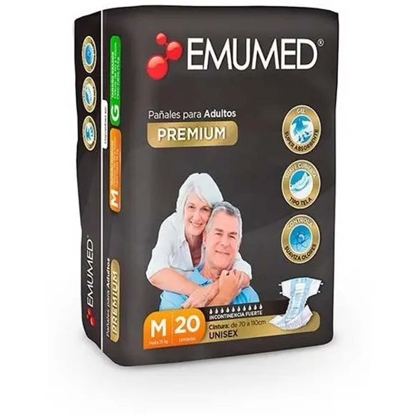 Emumed Premium Pañales Para Adulto Unisex Elige Tallas M / G 2