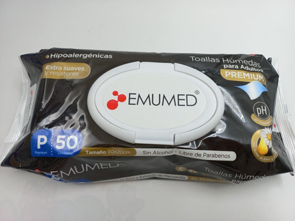 3pack Toallas Humedas Para Adultos Emumed Premium 50unidades 2