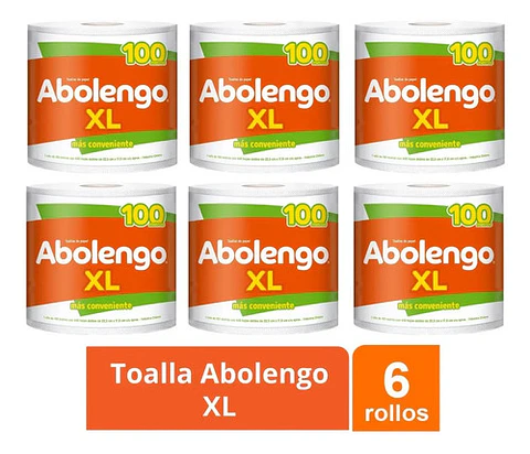 Toalla De Papel Abolengo Xl 6 Rollos Gigantes 100 Metros C/u