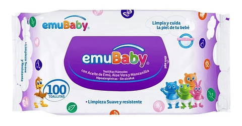 12pack Toallas Humedas Emubaby Superior De 100 Unidades