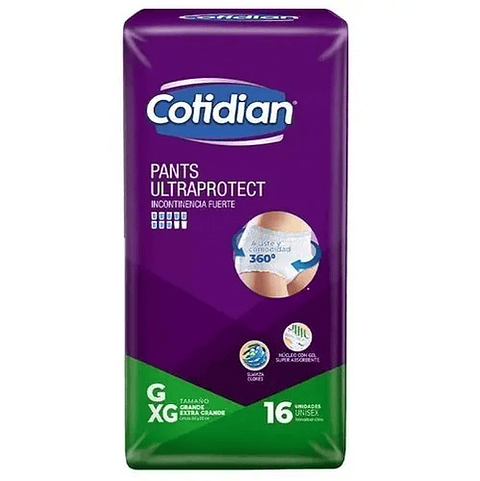 Pants Cotidian Ultra Protect Incontinencia Fuerte 16 Un G/xg