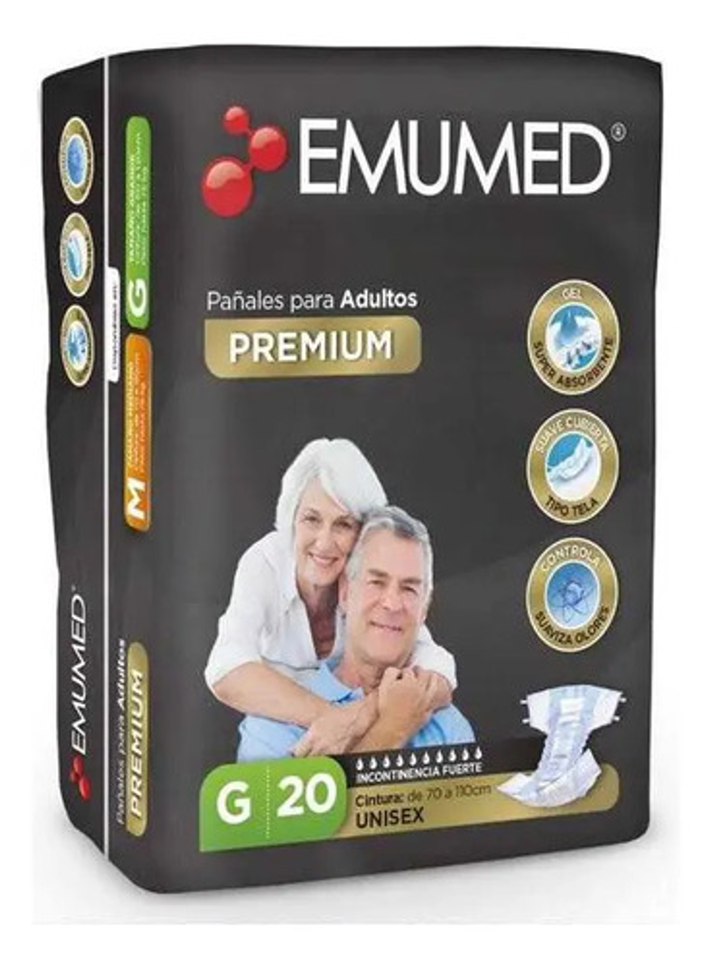 Pañales Para Adultos Premium Grande 20 u Emumed 1