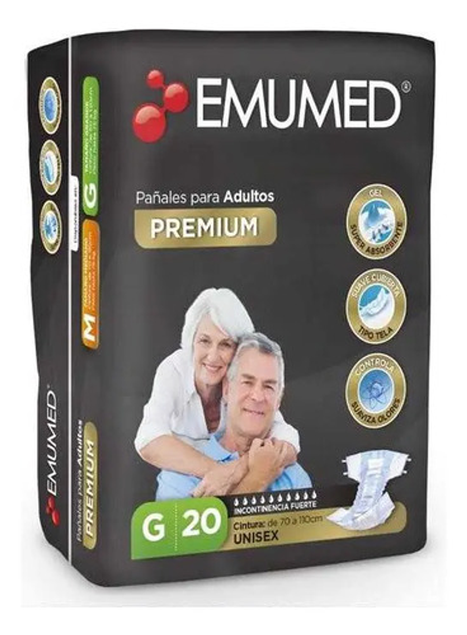Pañales Para Adultos Premium Grande 20 u Emumed 1