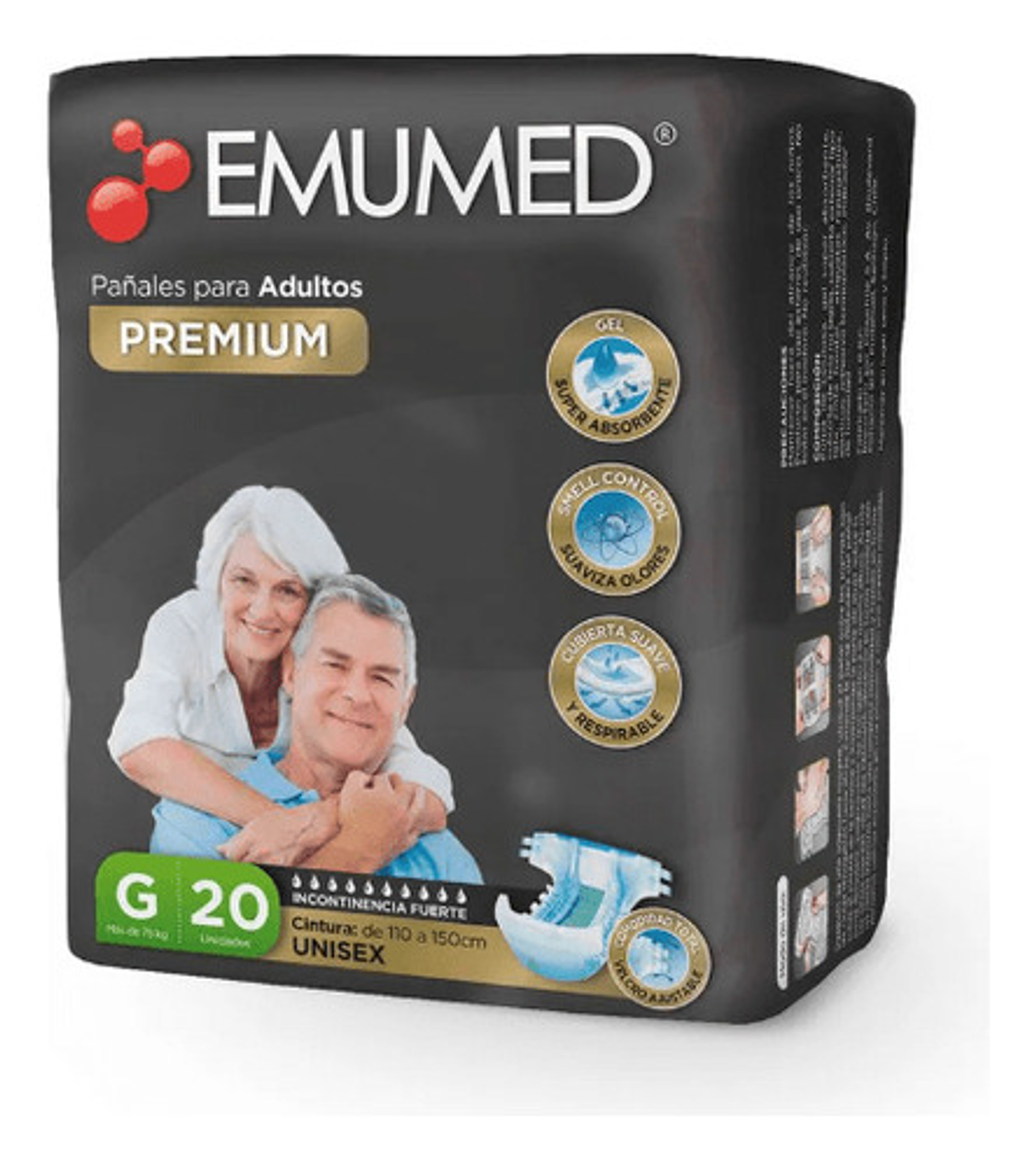 Pañales Para Adultos Premium Grande 20 u Emumed 3