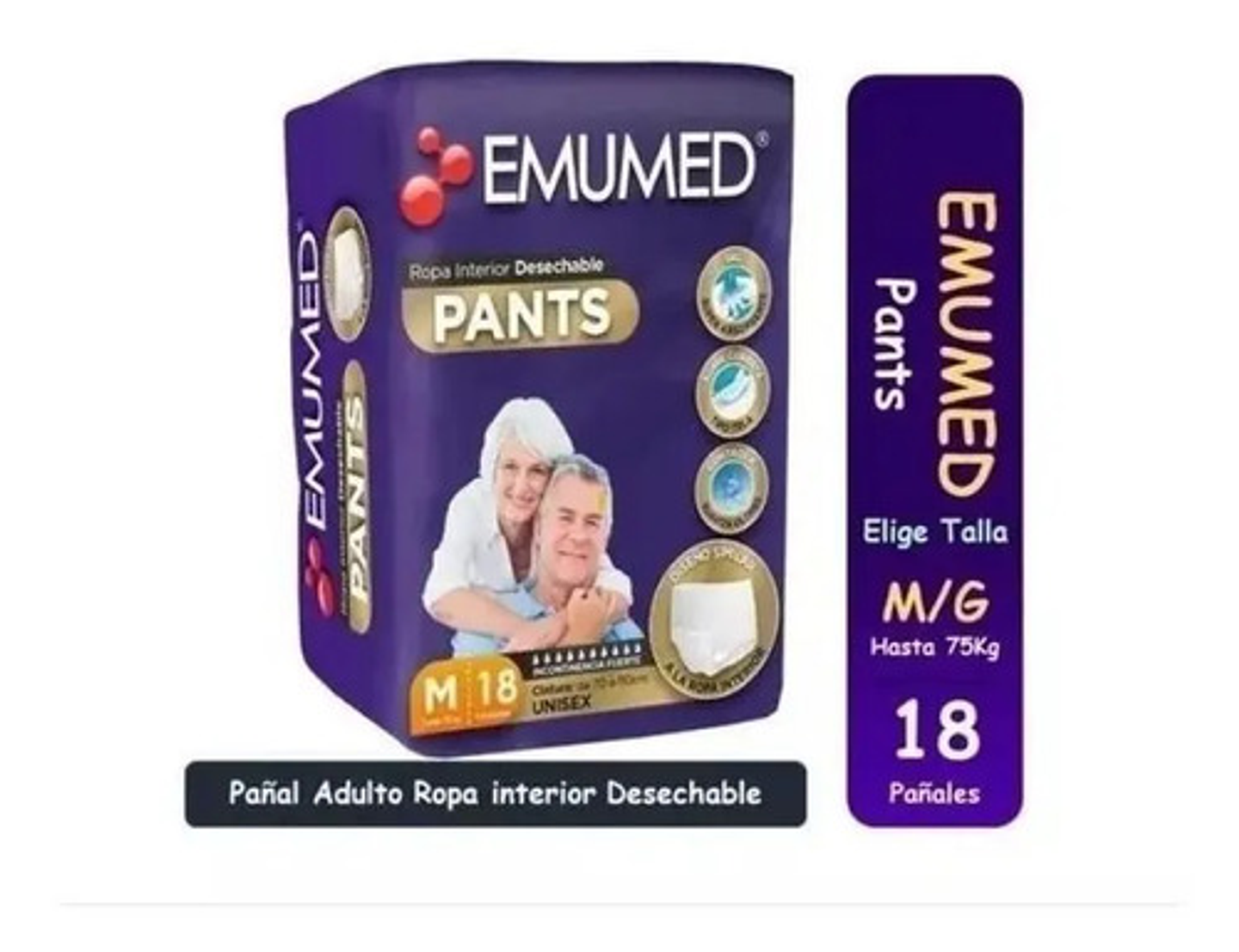 Pañales Para Adultos Emumed Pants Tallas M G 18 Unidades 5