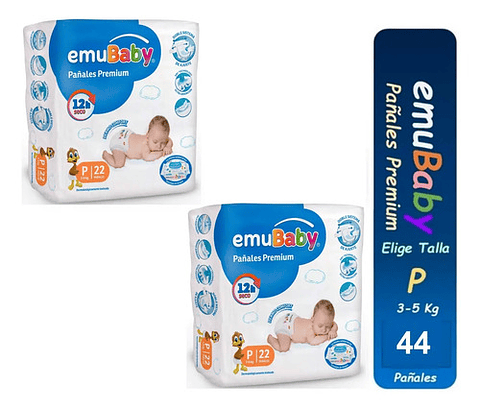 2pack Pañales Emubaby Premium Tallas P M G Xg Xxg
