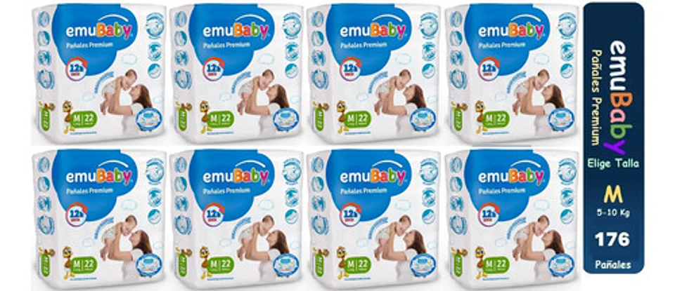 Pañales Emubaby Premium Pack X8 Paquetes Tallas P/m/g/xg/xxg 3