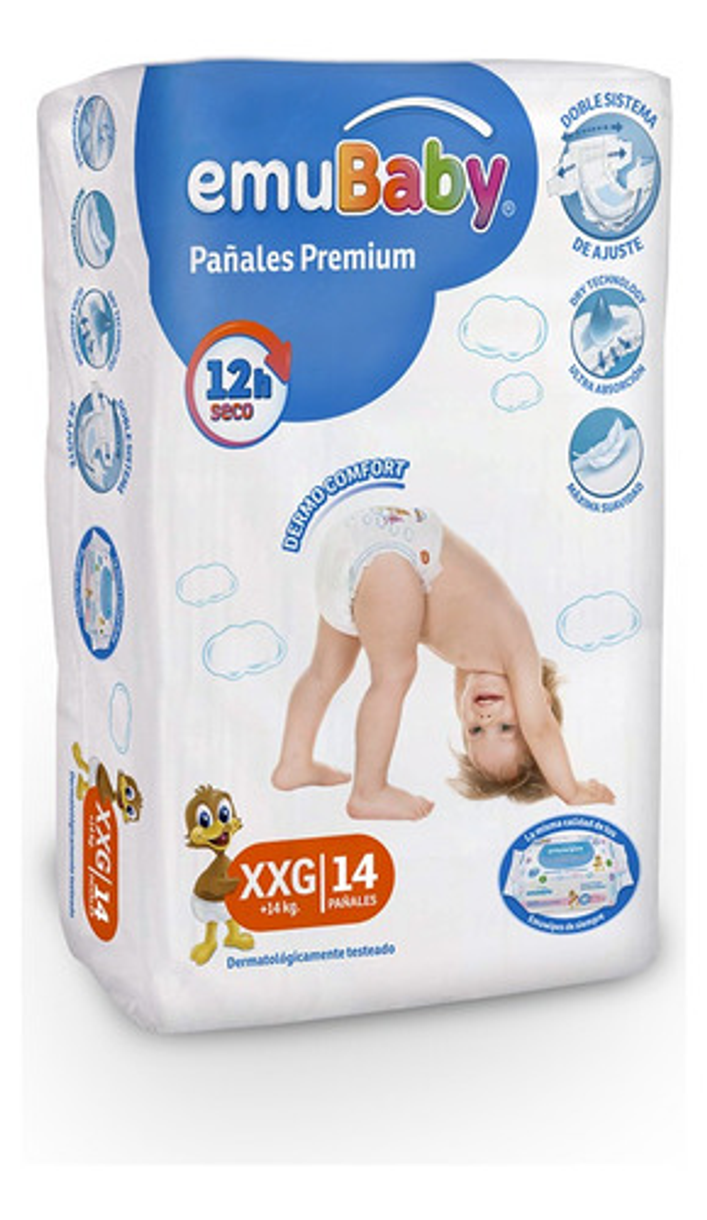 Pañales Emubaby Premium Pack X8 Paquetes Tallas P/m/g/xg/xxg 10