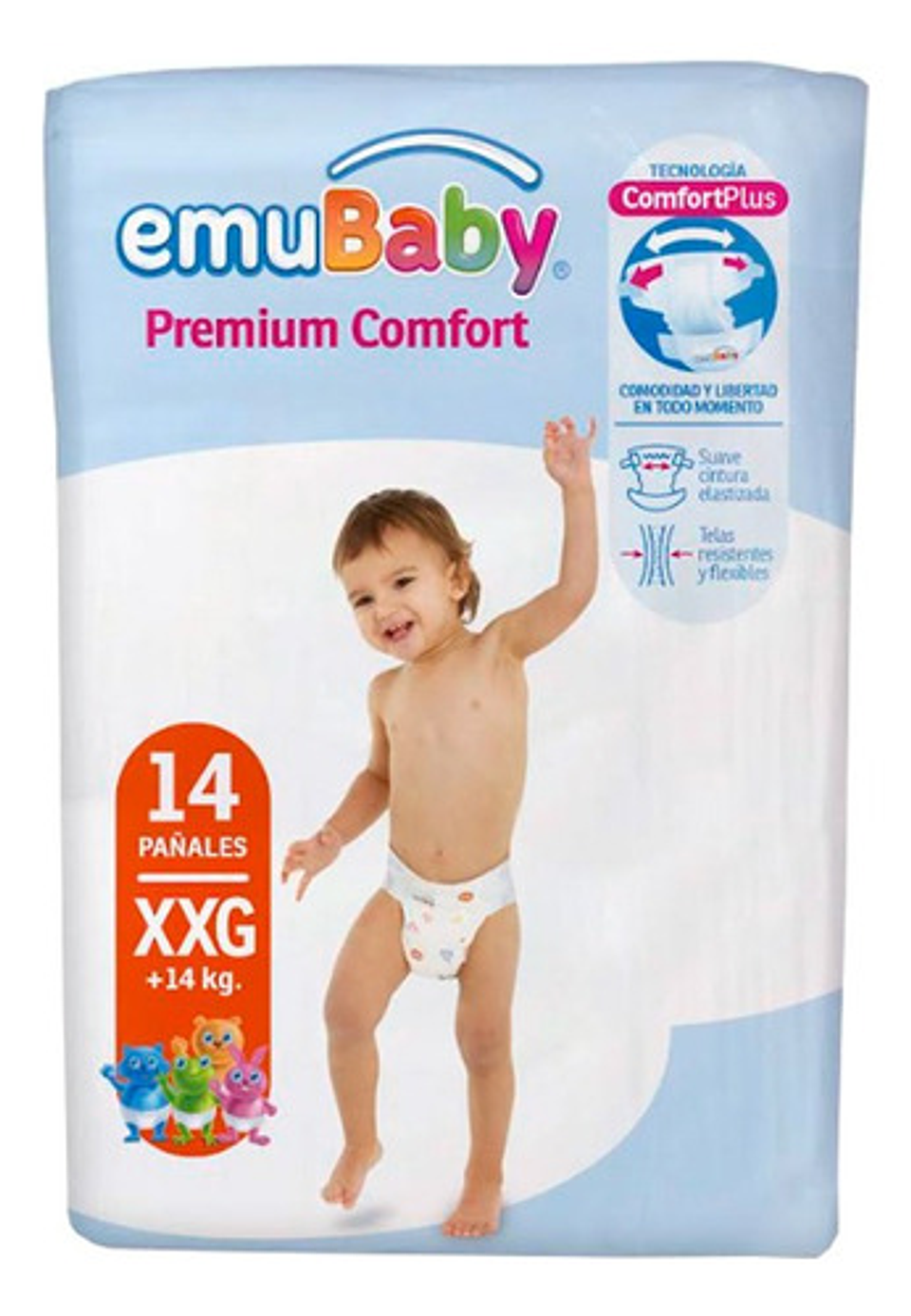 Pañal Emubaby Premium Comfort X4 Paquetes Elige La Talla Género Sin Género Tamaño Extra Extra Grande (xxg) 2