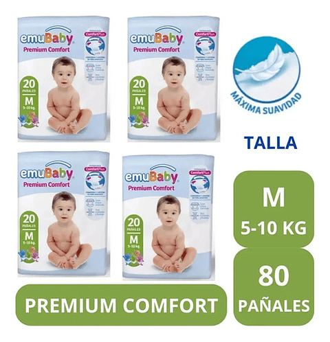 Pañal Emubaby Premium Comfort X4 Paquetes Elige La Talla