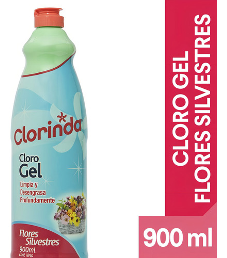 Clorinda Cloro En Gel Flores Silvestre 900ml Desinfectante 1