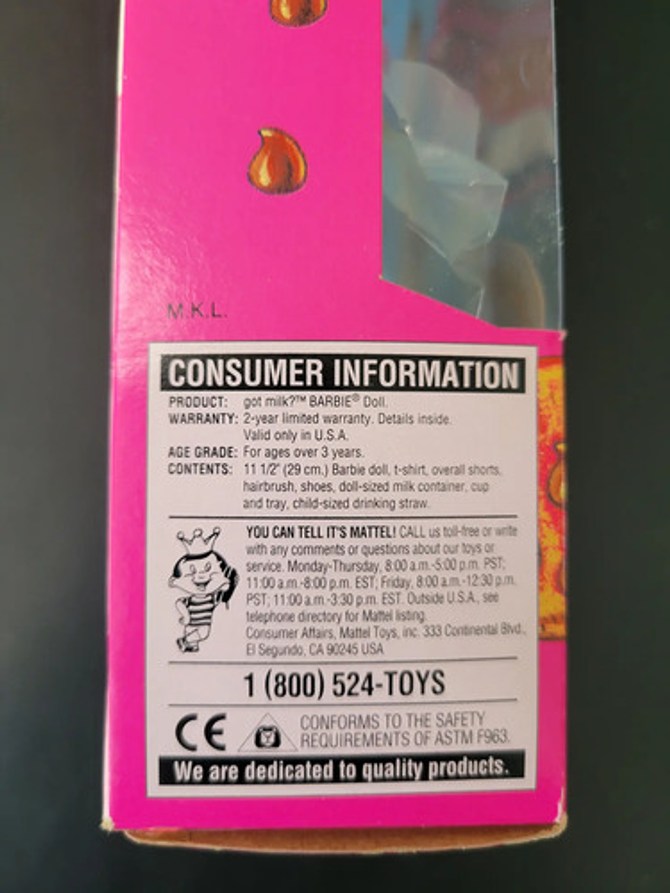 Barbie Got Milk 1995 Special Edition Coleccionable 9