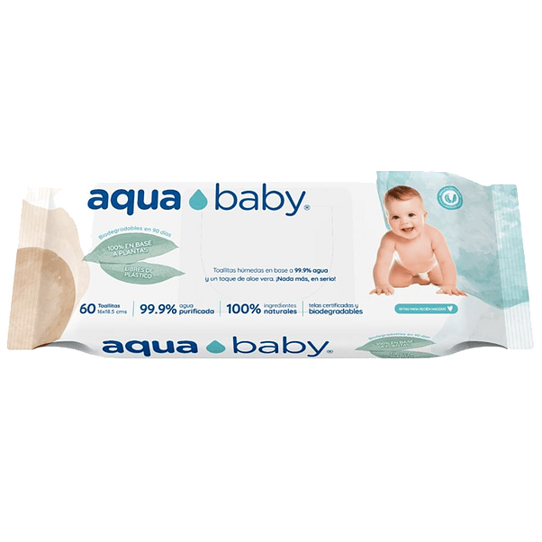Toalla Húmeda Aquababy Biodegradables 60 2