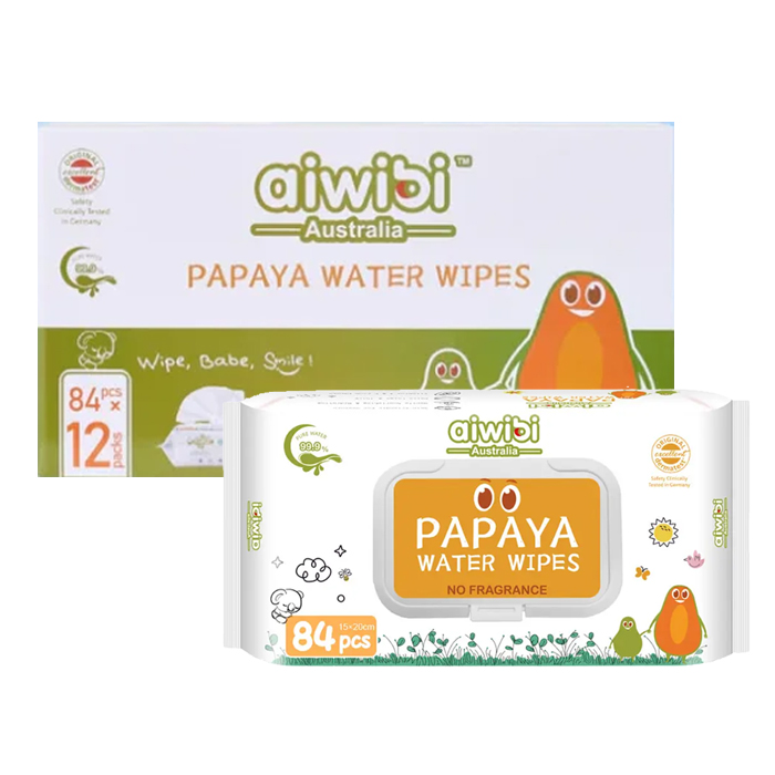 Toallitas Húmedas Aiwibi Papaya 84 - 12 Unidades
