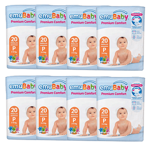 Pañal Emubaby Premium Talla P – 160 Unidades