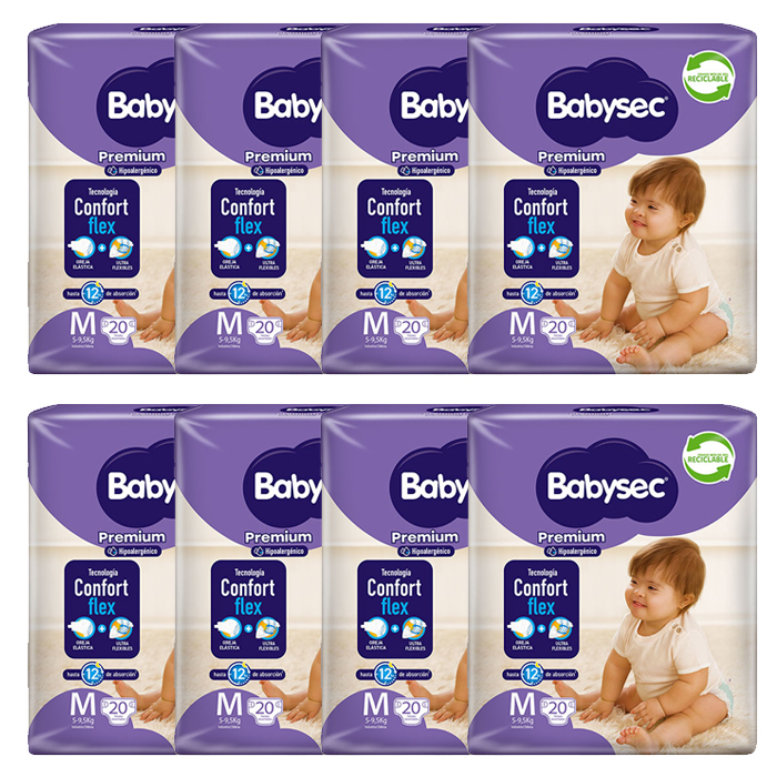 Pañal Babysec Premium Talla M 160 unidades