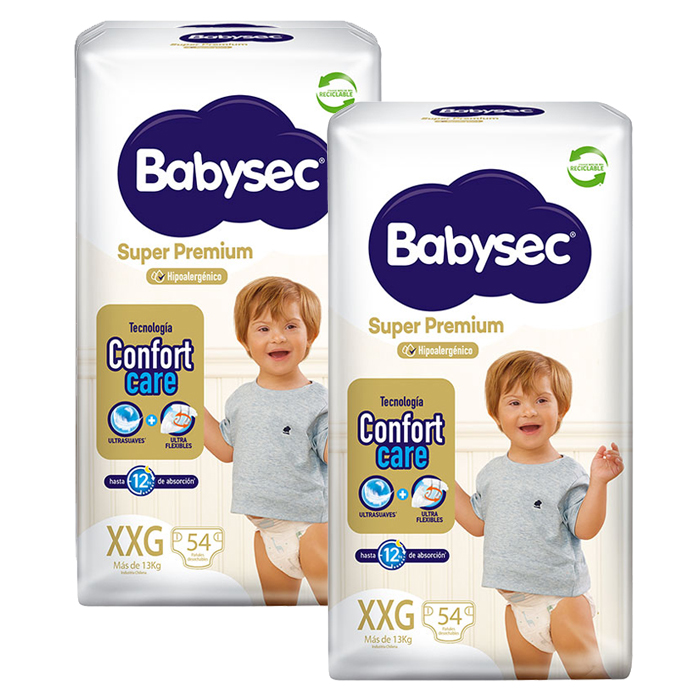 Pañal Babysec Super Premium XXG - 108 Unidades