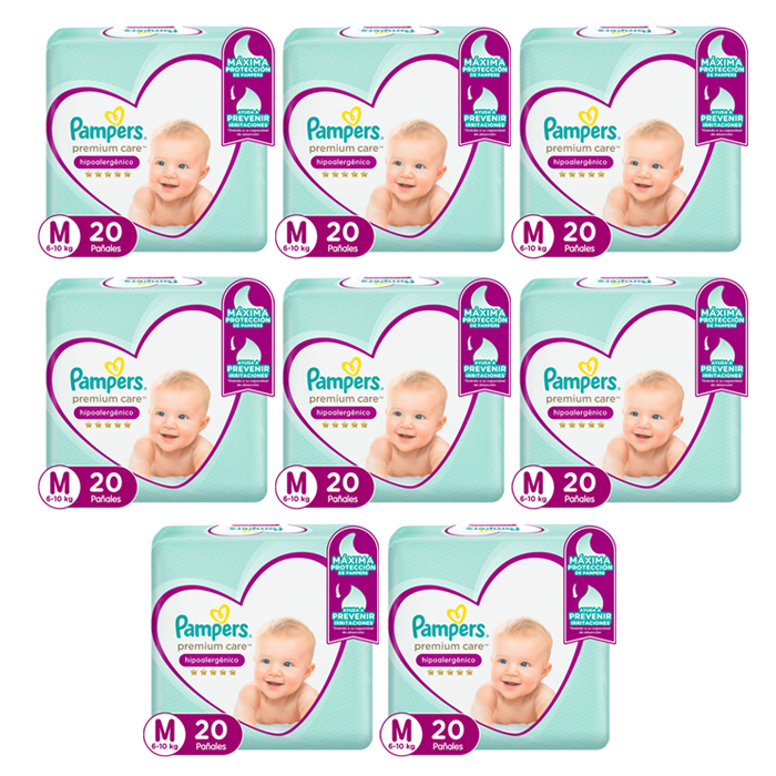 Pañal Pampers Premium Care M - 160 Unidades