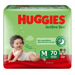 Pañal Huggies Active Sec M