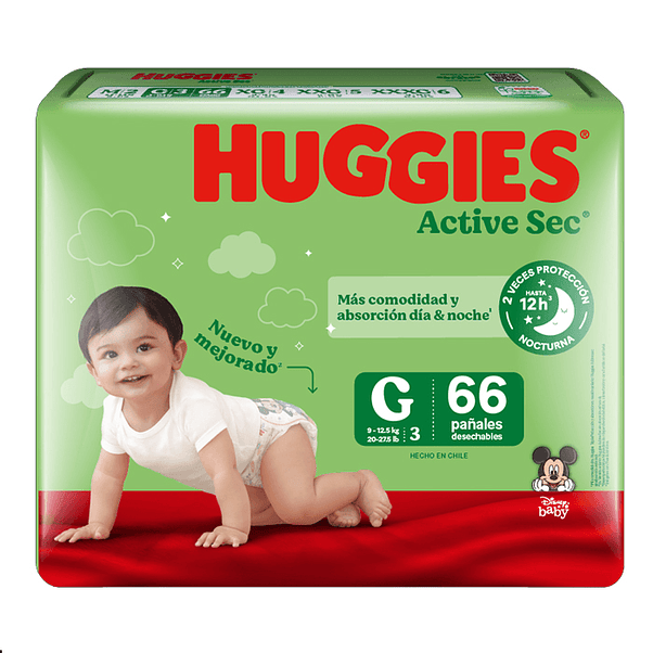 Pañal Huggies Active Sec G 1