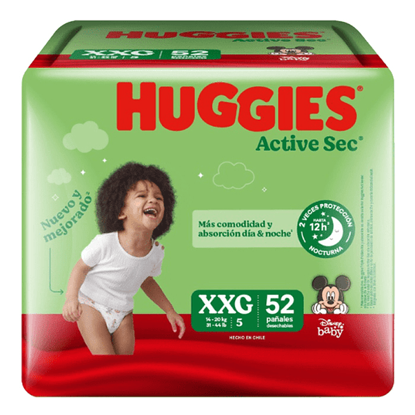 Pañal Huggies Active Sec Xxg 1