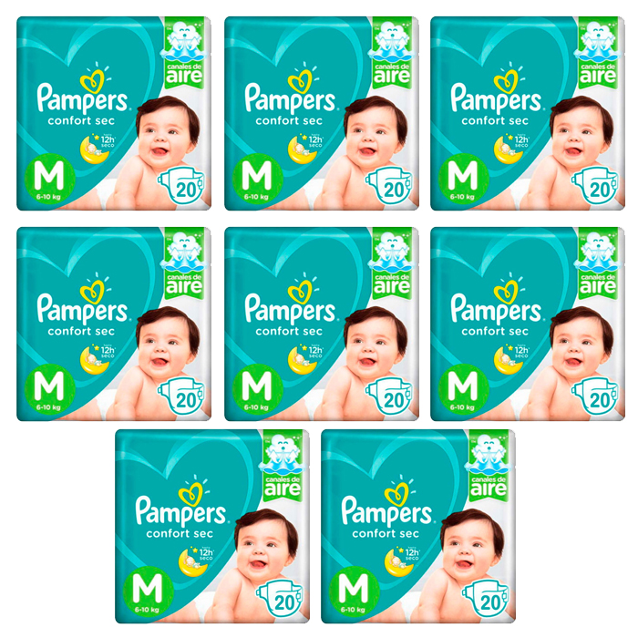 Pañal Pampers Confort Sec M - 160 Unidades | Pepito