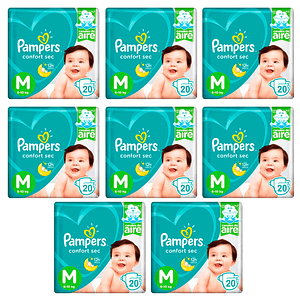 Pañal Pampers Confort Sec M (X8)