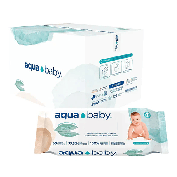 Toalla Húmeda Aquababy Biodegradables 60 (X12) 2