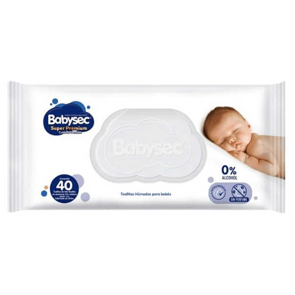 Toalla Húmeda Babysec Super Premium 99% Agua 40  1