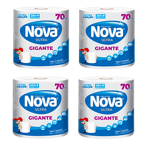 Toalla De Papel Nova Ultra Gigante 70 Metros (X4)