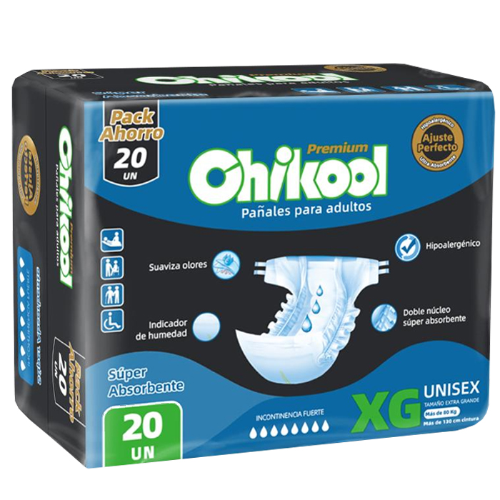 Pañal Premium Adulto Talla XG 20 un. Chikool