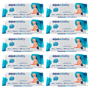Toalla Húmeda Aquababy 99% Agua 40 (X10)