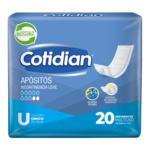 Apósitos Cotidian Incontinencia Leve 1