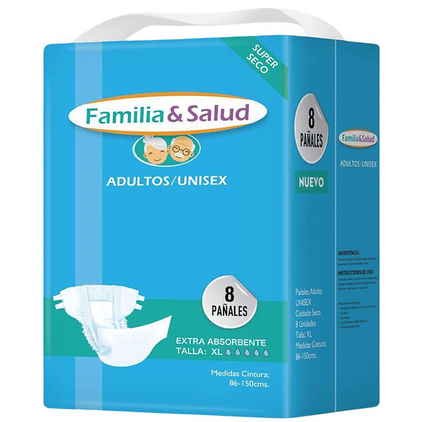 Pañal Adulto Familia & Salud Xg 8U 1