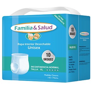 Pañal Adulto Familia & Salud Pants Xg 10U