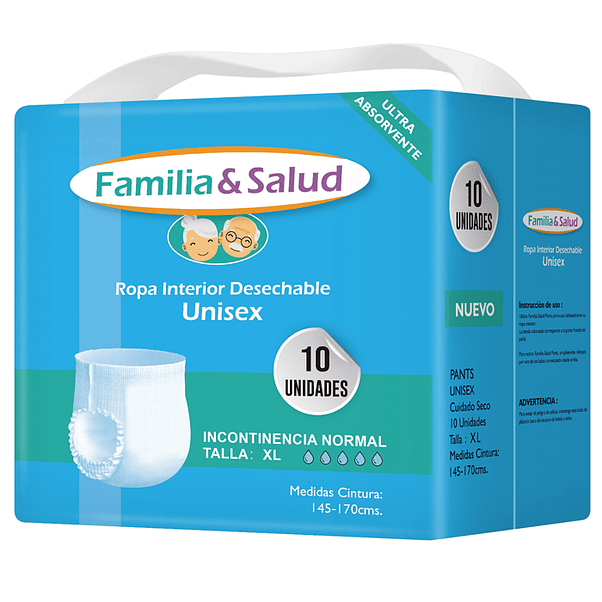 Pañal Adulto Familia & Salud Pants Xg 10U 1